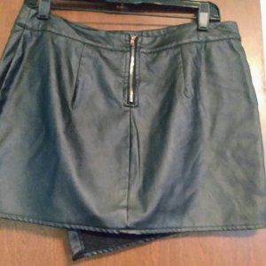 3 faux leather skirts.